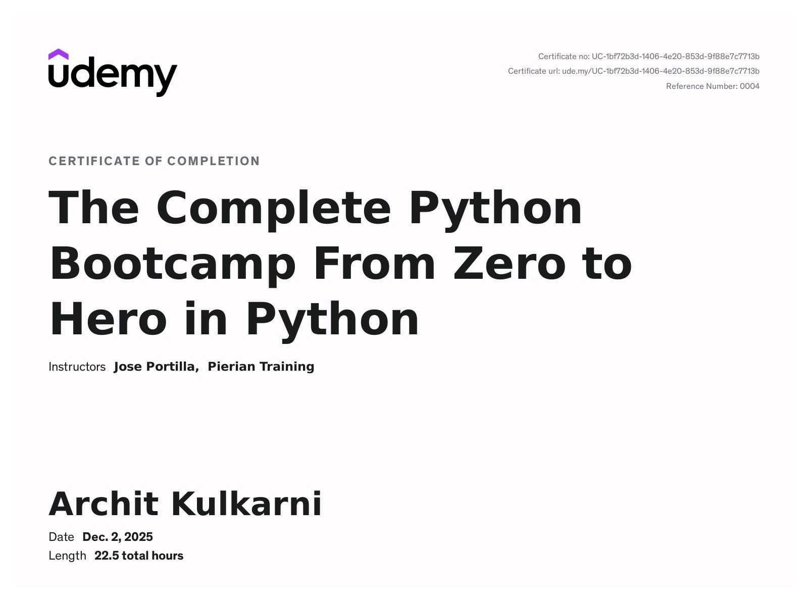 Python Certificate